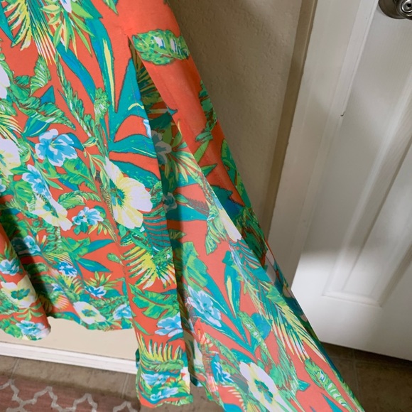 Sundress/ tropical  by Decree XS, front leg splits worn once. - Picture 3 of 14